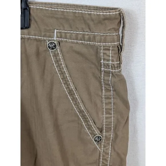 Rock Revival Classic Cargo Shorts Brown Men's Size 38